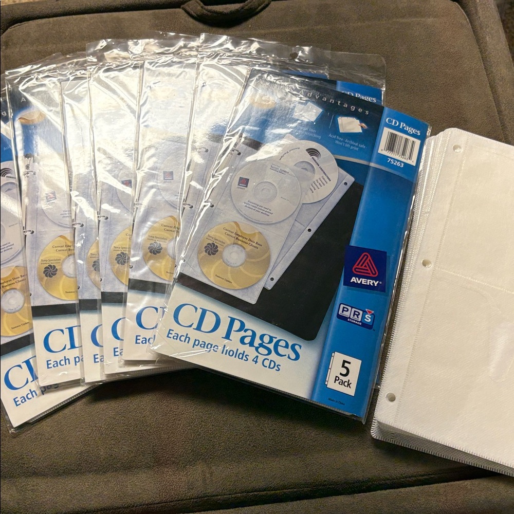 💿 CD PAGES storage for discs Avery 7 New packages pls 10 loose 50 pages 200 disc